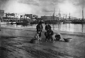 Der Hafen von Cagliari im Jahr 1905 - aufgenommen vom Münchner Sprachforscher Max Leopold Wagner.
